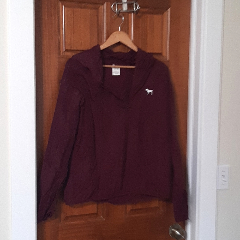 PINK VICTORIA'S SECRET windbreaker athletic cover with hood
